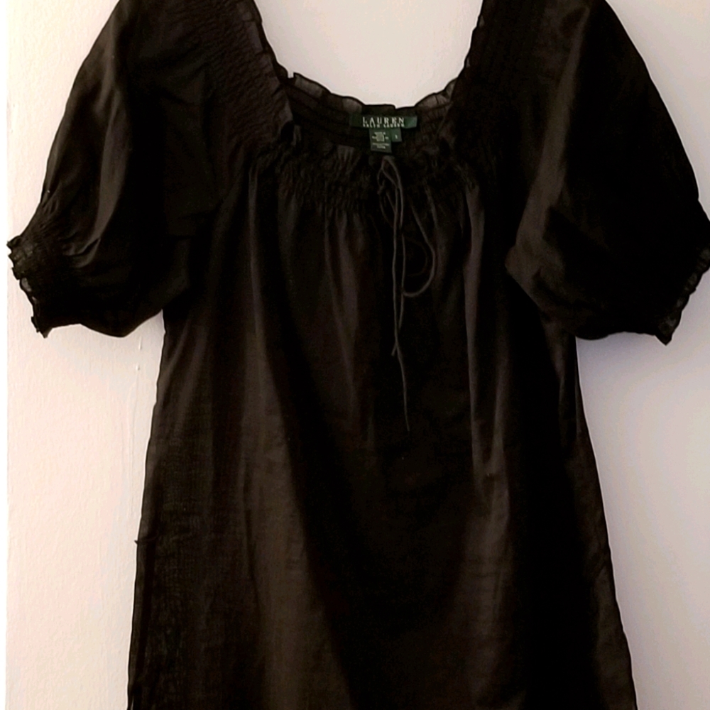 EUC Ralph Lauren Small Cotton black blouse